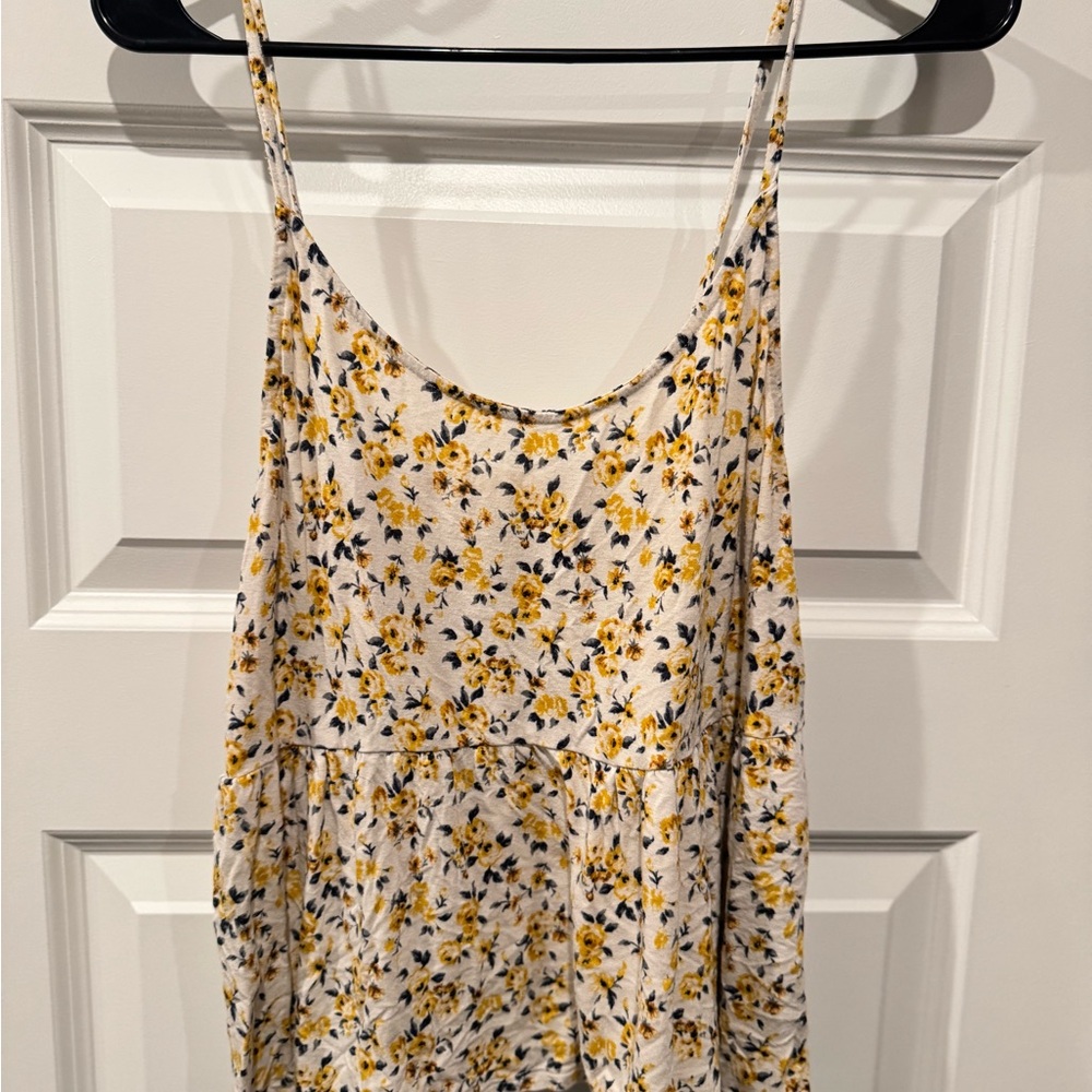 Floral Women's Top in Yellow and Black
